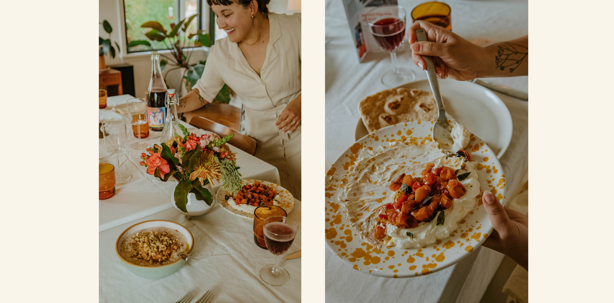 What's Cooking? Charred Cherry Tomatoes + Zesty n’ Garlicky Labneh