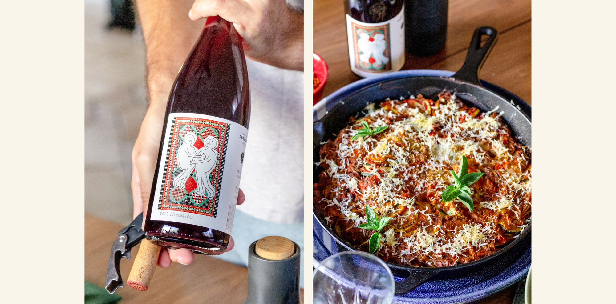 A Smoky Ratatouille recipe from Mickey Boille, featuring Martha Stoumen Post Flirtation Red wine and fresh summer seasonal produce.